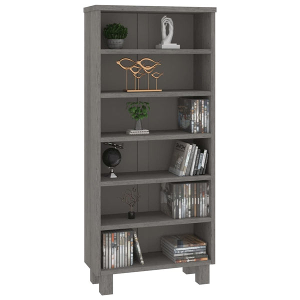 vidaXL CD Cabinet HAMAR Light Grey 45x18x100 cm Solid Pine Wood