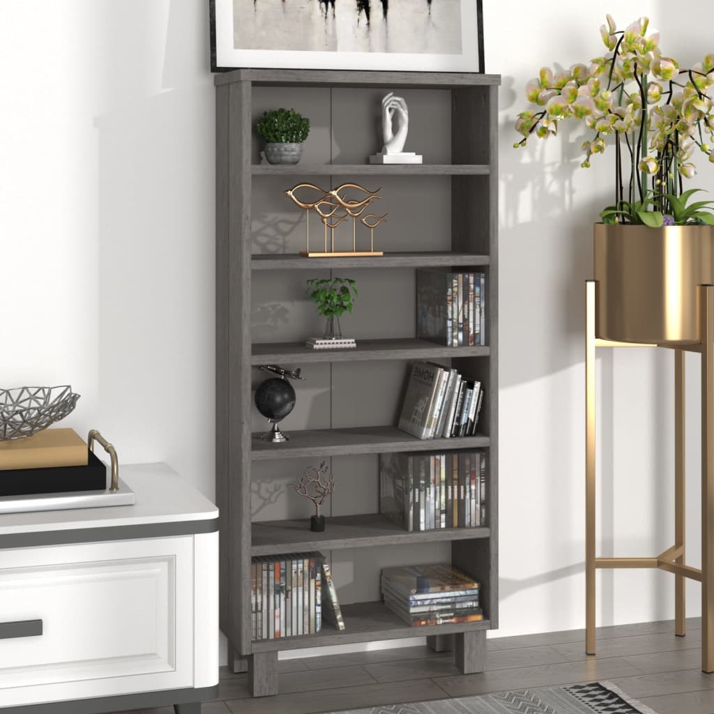 vidaXL CD Cabinet HAMAR Light Grey 45x18x100 cm Solid Pine Wood