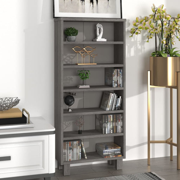 vidaXL CD Cabinet HAMAR Light Grey 45x18x100 cm Solid Pine Wood