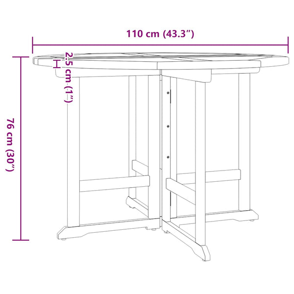 vidaXL 5-Piece Folding Outdoor Dining Set Solid Teak Wood