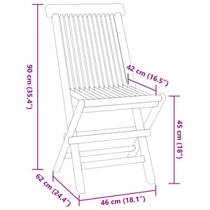 vidaXL 5-Piece Folding Outdoor Dining Set Solid Teak Wood