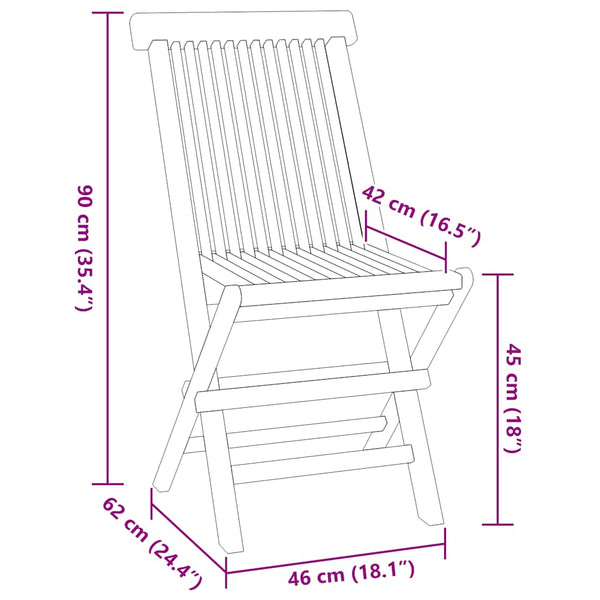 vidaXL 5-Piece Folding Outdoor Dining Set Solid Teak Wood