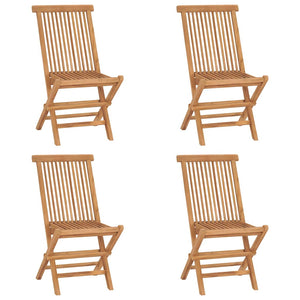 vidaXL 5-Piece Folding Outdoor Dining Set Solid Teak Wood