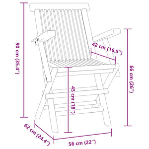vidaXL 5-Piece Folding Outdoor Dining Set Solid Teak Wood