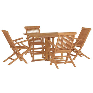 vidaXL 5-Piece Folding Outdoor Dining Set Solid Teak Wood