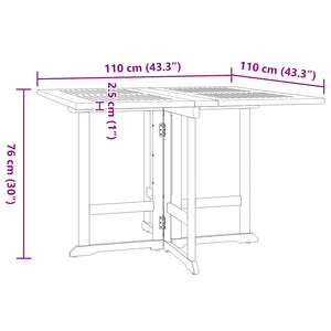 vidaXL 5-Piece Folding Outdoor Dining Set Solid Teak Wood