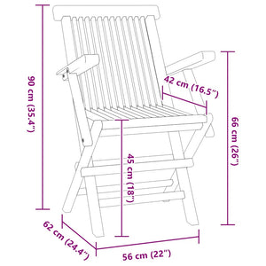 vidaXL 5-Piece Folding Outdoor Dining Set Solid Teak Wood