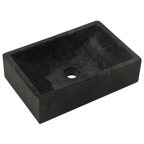 vidaXL Teak Solid Wood Vanity Unit with Black Marble Basins
