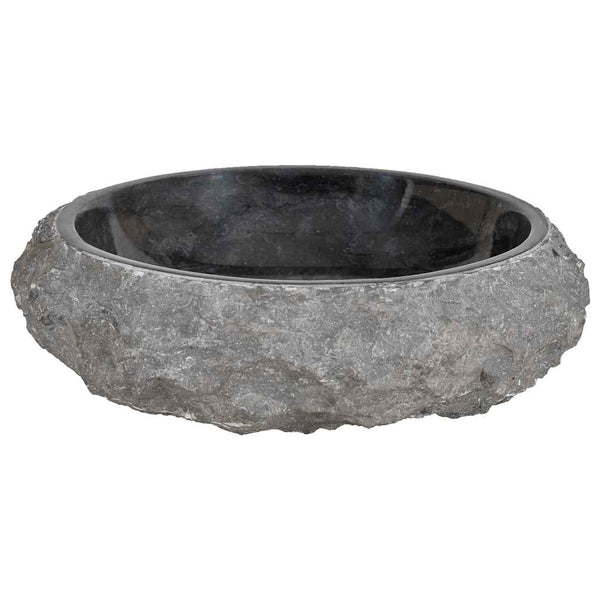 vidaXL Teak Solid Wood Vanity Unit with Black Marble Basins