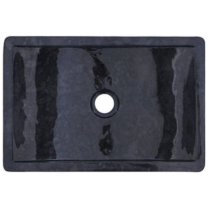 vidaXL Teak Solid Wood Vanity Unit with Black Marble Basins