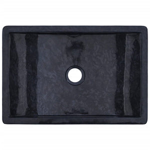 vidaXL Teak Solid Wood Vanity Unit with Black Marble Basins