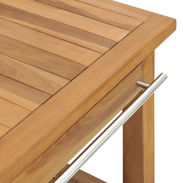 vidaXL Washbasin with Marble Basin Black Solid Teak Wood