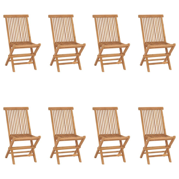 vidaXL Folding Garden Chairs 8 pcs. Solid Teak Wood