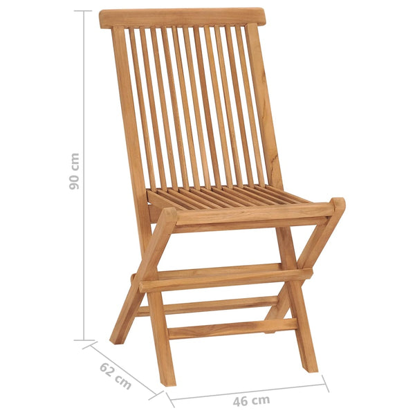 vidaXL Folding Garden Chairs 8 pcs. Solid Teak Wood