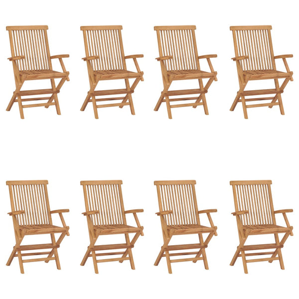 vidaXL Folding Garden Chairs 8 pcs. Solid Teak Wood