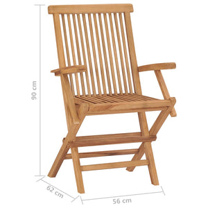 vidaXL Folding Garden Chairs 8 pcs. Solid Teak Wood