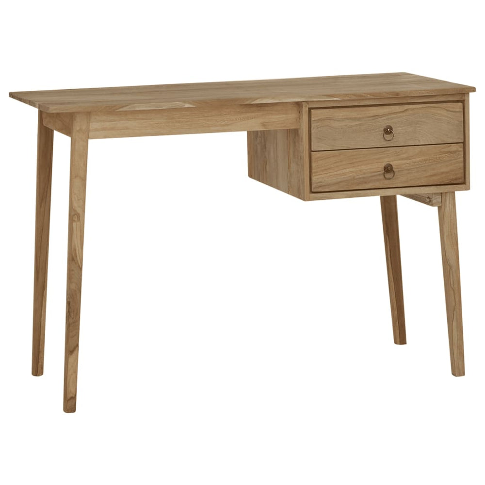 vidaXL Desk with 2 Drawers 110x52x75 cm Solid Teak Wood