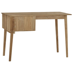 vidaXL Desk with 2 Drawers 110x52x75 cm Solid Teak Wood