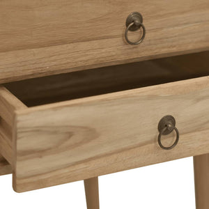 vidaXL Desk with 2 Drawers 110x52x75 cm Solid Teak Wood
