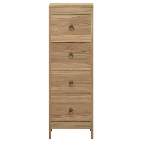 vidaXL Chest of Drawers 30x30x90 cm Solid Teak Wood