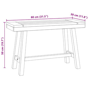 vidaXL Bench 80 cm Solid Teak Wood