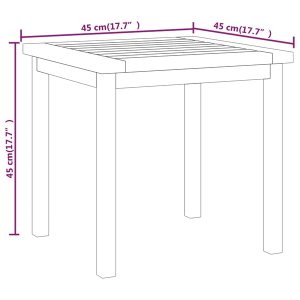 vidaXL Side Table 45x45x45 cm Solid Teak Wood