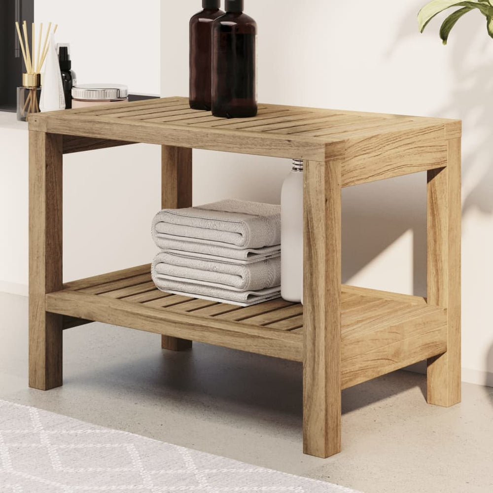 vidaXL Bathroom Side Table 60x30x45 cm Solid Teak Wood