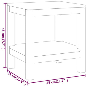 vidaXL Bathroom Side Table 45x35x45 cm Solid Teak Wood