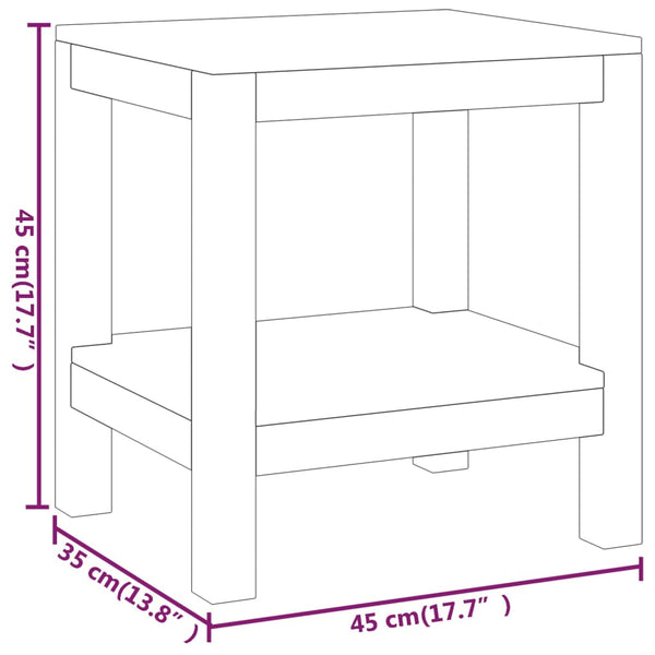vidaXL Bathroom Side Table 45x35x45 cm Solid Teak Wood