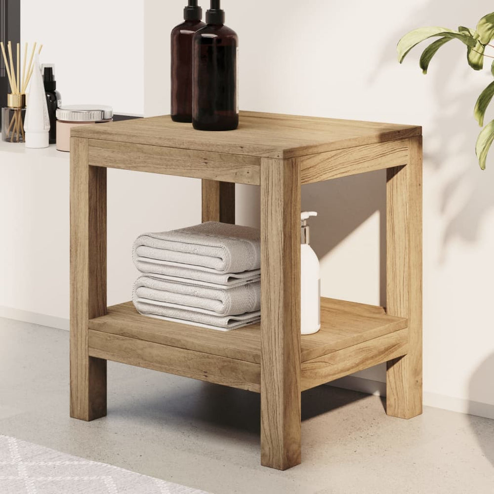 vidaXL Bathroom Side Table 45x35x45 cm Solid Teak Wood