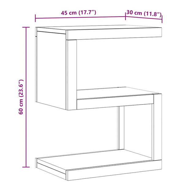 vidaXL Side Table 45x30x60 cm Solid Teak Wood