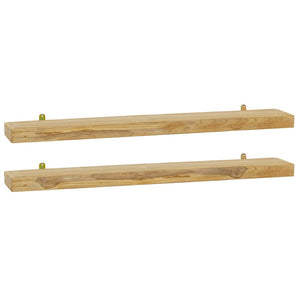 vidaXL Wall Shelves 2 pcs 90x15x4 cm Solid Teak Wood
