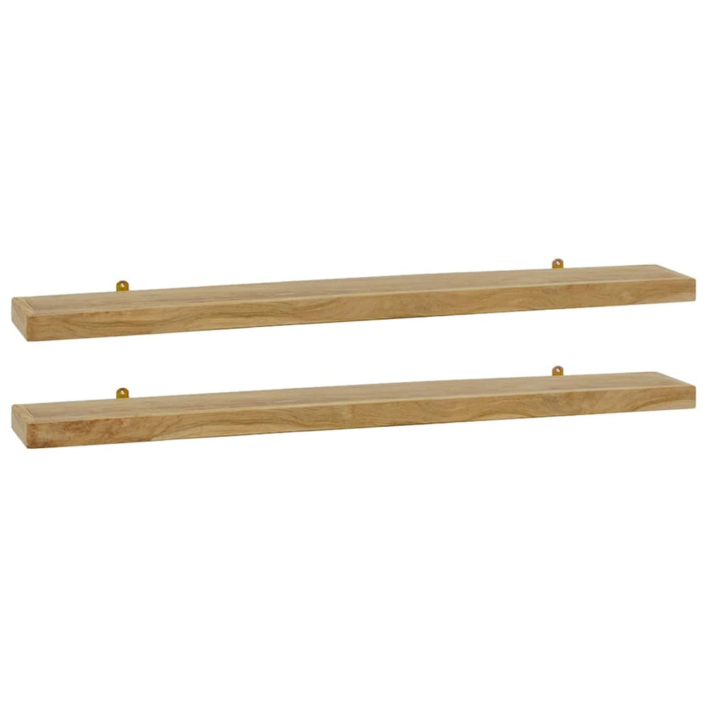 vidaXL Wall Shelves 2 pcs. 110x15x4 cm Solid Teak Wood