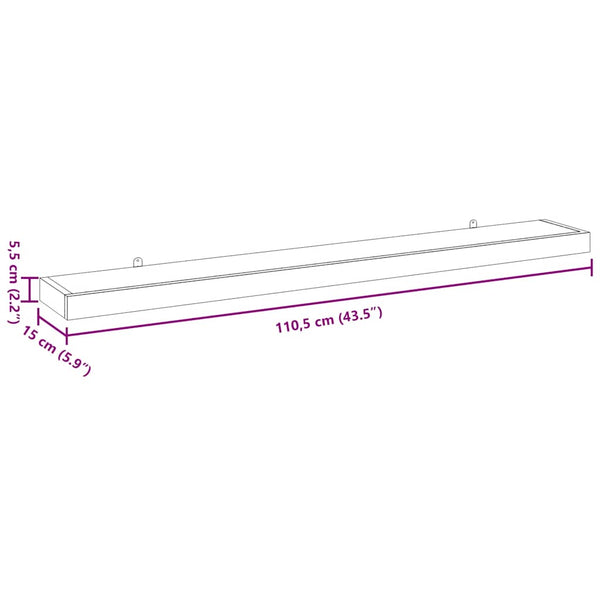 vidaXL Wall Shelves 2 pcs. 110x15x4 cm Solid Teak Wood
