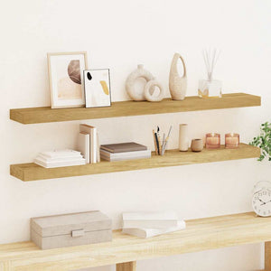 vidaXL Wall Shelves 2 pcs. 110x15x4 cm Solid Teak Wood