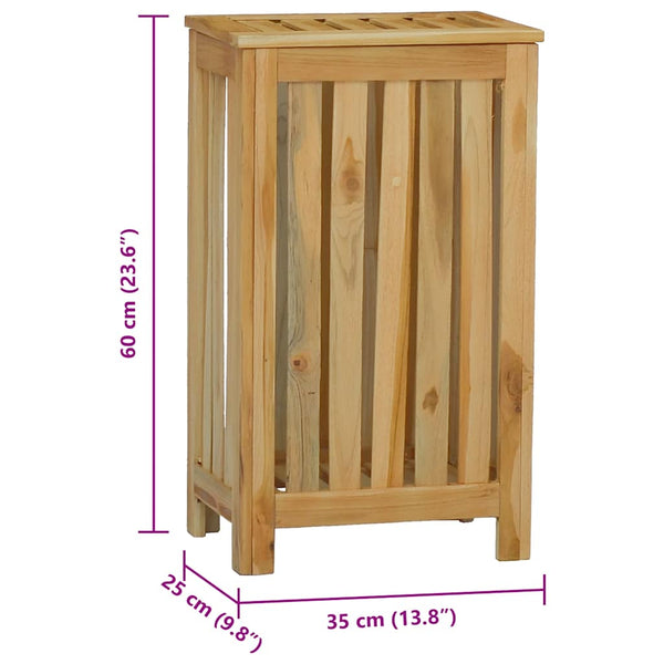 vidaXL Laundry Bin 35x25x60 cm Solid Teak Wood