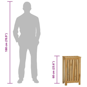 vidaXL Laundry Bin 35x25x60 cm Solid Teak Wood
