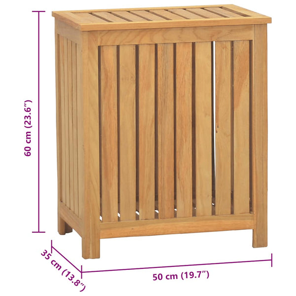 vidaXL Laundry Bin 50x35x60 cm Solid Teak Wood