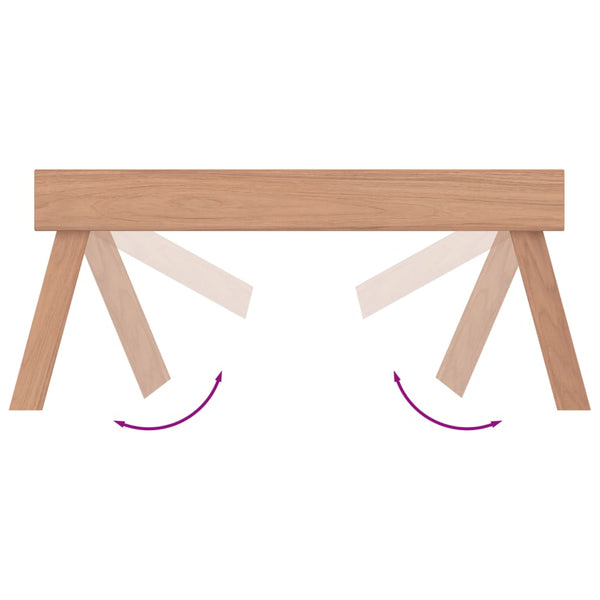 vidaXL Folding Tray Table 55x35x25 cm Solid Teak Wood
