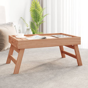 vidaXL Folding Tray Table 55x35x25 cm Solid Teak Wood