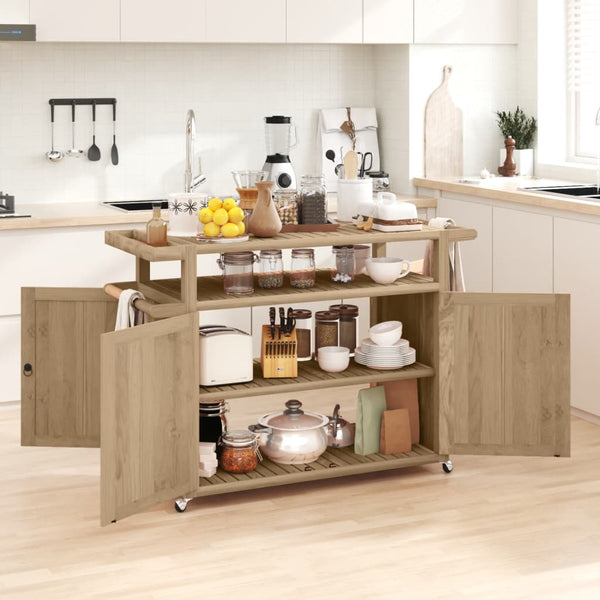 vidaXL Bar Cart 120x50x90 cm Solid Teak Wood