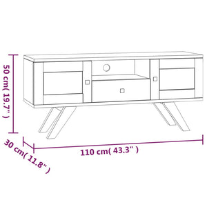 vidaXL TV Cabinet 110x30x50 cm Solid Teak Wood