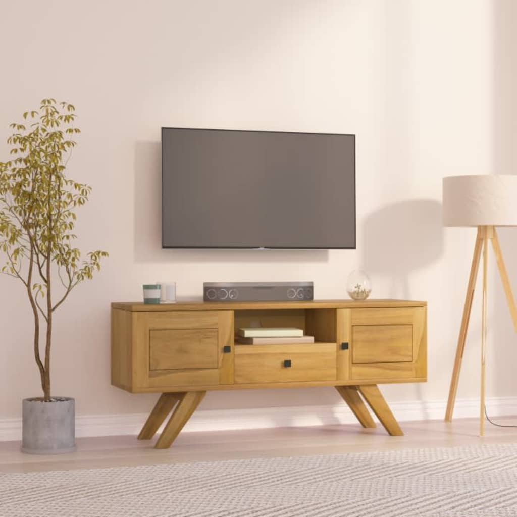 vidaXL TV Cabinet 110x30x50 cm Solid Teak Wood
