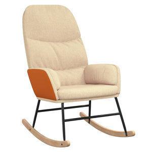 vidaXL Rocking Chair Cream White Fabric