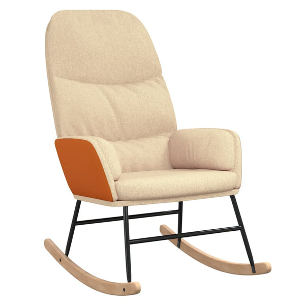 vidaXL Rocking Chair Cream White Fabric