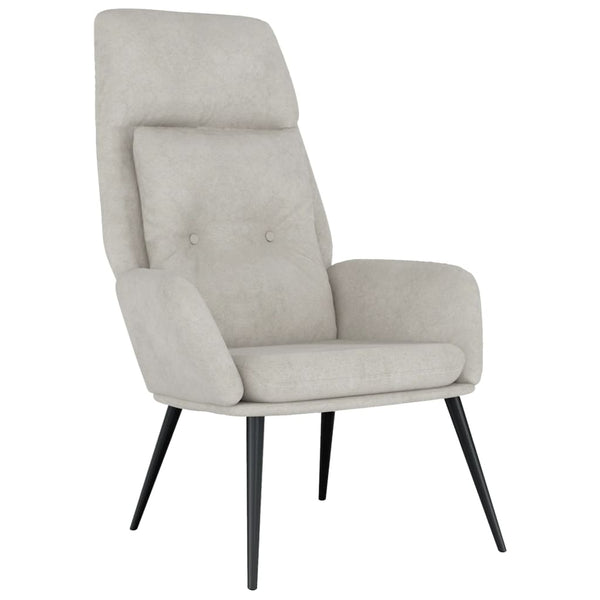 vidaXL Recliner Light Grey Suede Look