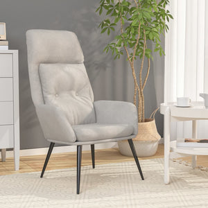 vidaXL Recliner Light Grey Suede Look