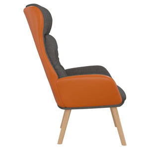 vidaXL Recliner Dark Grey Fabric and PVC