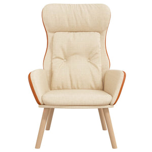 vidaXL Recliner Cream Fabric and PVC