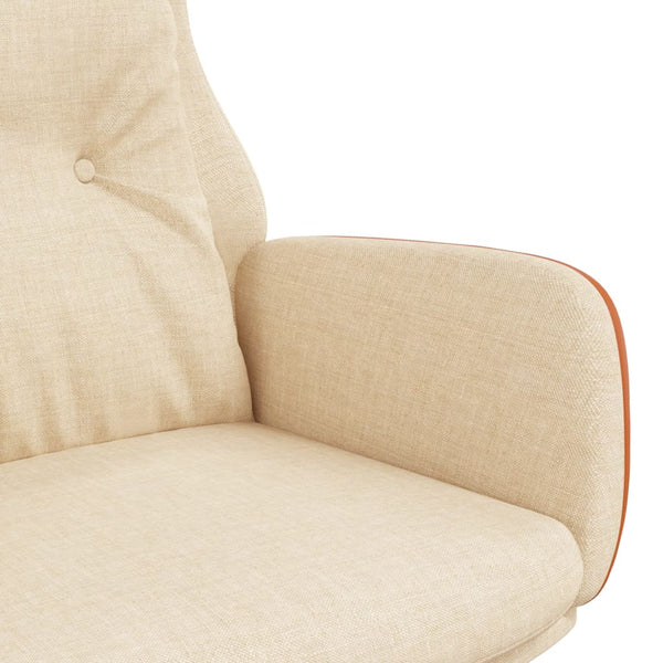vidaXL Recliner Cream Fabric and PVC